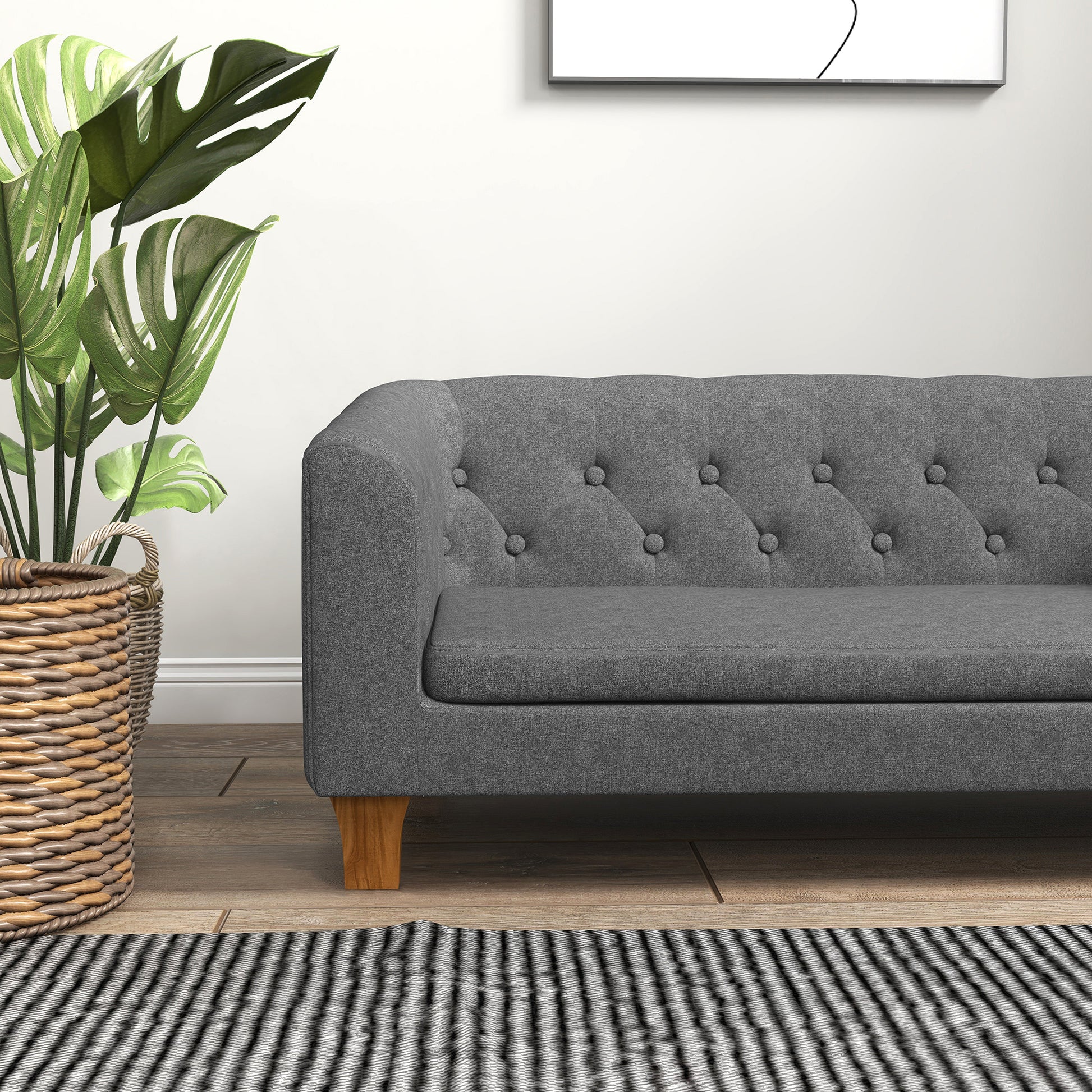Dog and Cat Sofa, Elevated Couch for Small to Medium Dogs, with Soft Removable Cushion, Easy Installation, 96 x 60 x 42 cm, Gray