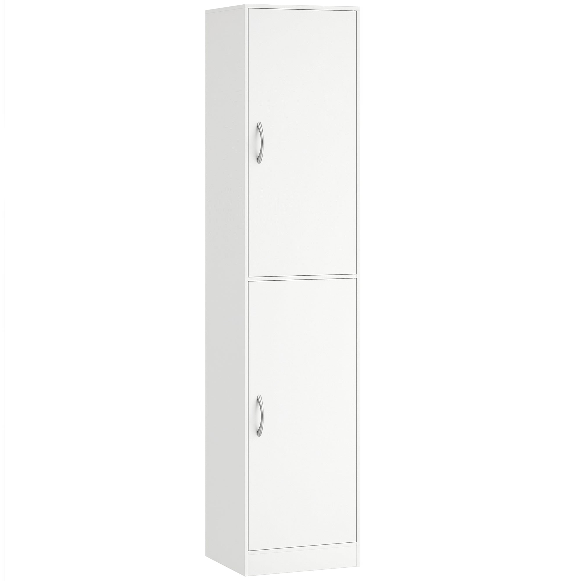 5-Tier Bookcase with 2 Doors, Adjustable Shelves | Modern Standing Shelf 40 x 35 x 180 cm (15.7 x 13.8 x 70.9 in), White