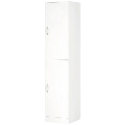 5-Tier Bookcase with 2 Doors, Adjustable Shelves | Modern Standing Shelf 40 x 35 x 180 cm (15.7 x 13.8 x 70.9 in), White