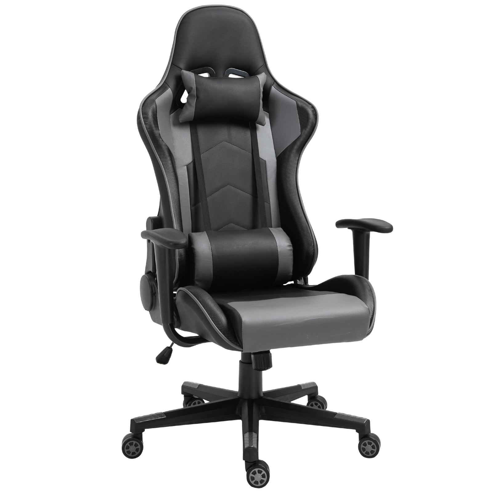 Ergonomic Office Chair, Gaming Chair, Swivel Chair, Faux Leather, Foam, Black, 67.5 x 74 x 126-136 cm