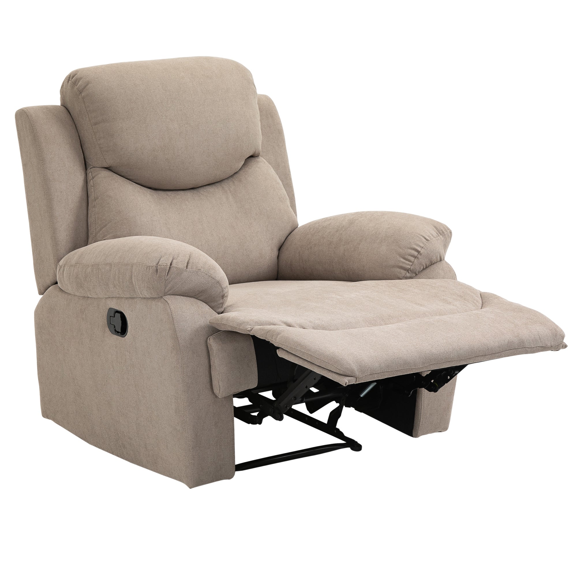 Relax Armchair Single Sofa 150° Reclining TV Armchair Recliner TV Chair with Sleeper Function for Living Room Linen Beige 93 x 88 x 102 cm