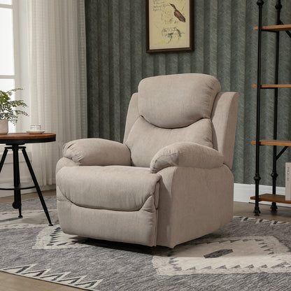 Relax Armchair Single Sofa 150° Reclining TV Armchair Recliner TV Chair with Sleeper Function for Living Room Linen Beige 93 x 88 x 102 cm