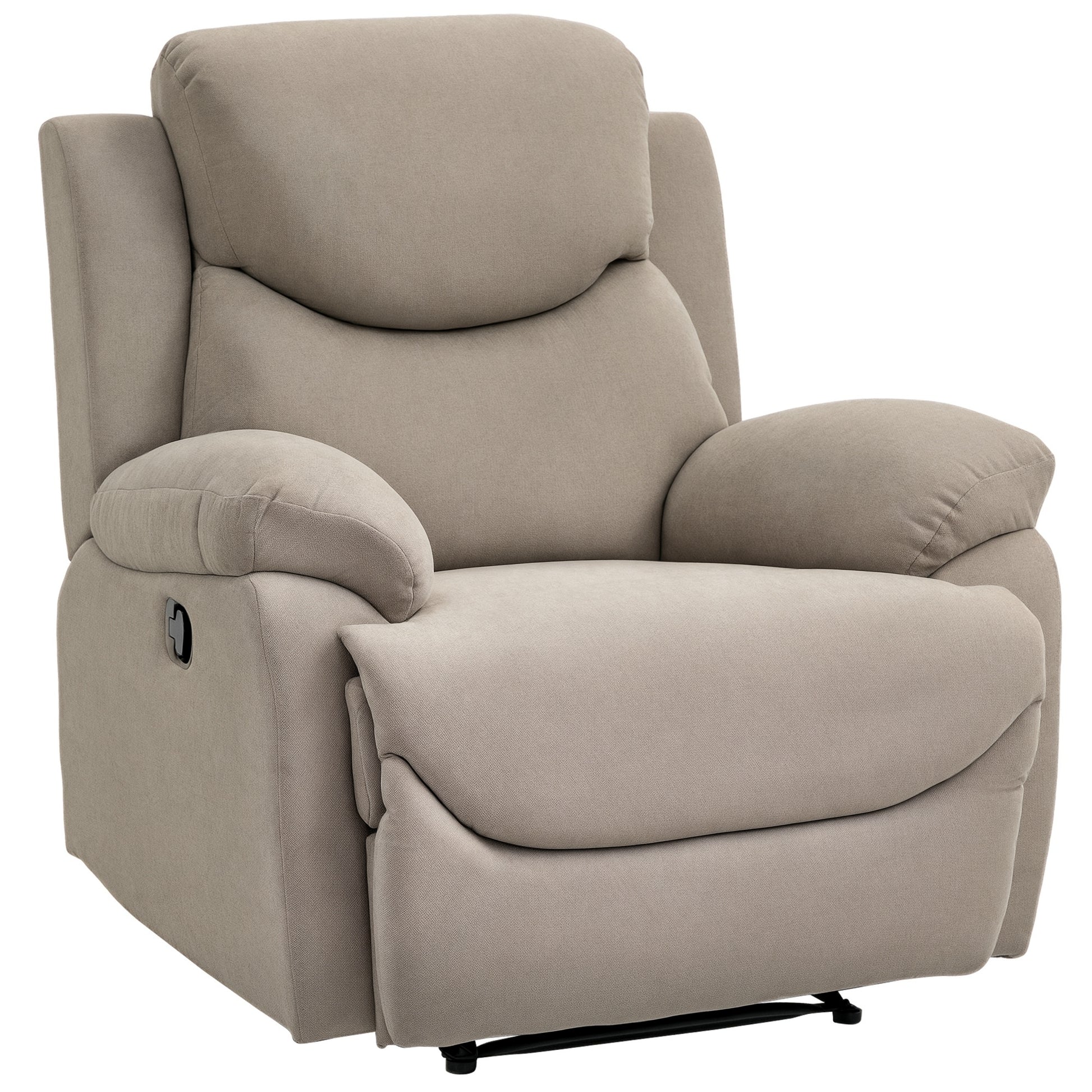 Relax Armchair Single Sofa 150° Reclining TV Armchair Recliner TV Chair with Sleeper Function for Living Room Linen Beige 93 x 88 x 102 cm