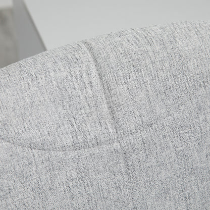 Office Chair, Desk Chair, Height Adjustable Swivel Chair, Computer Chair with Linen Look, PC Chair up to 110 kg Capacity, Metal, Light Grey, 49 x 56.5 x 73-82.5 cm