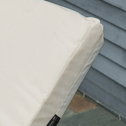 Rattan PE Sun Lounger with 5-Position Reclining Backrest, Garden Lounger with Removable Cushions, Brown