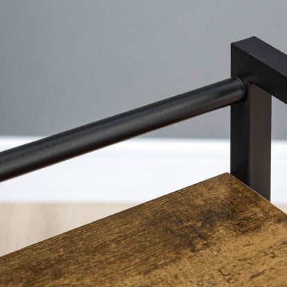 3-Tier Adjustable Storage Cart Printer Stand with Wheels for Office Kitchen Bedroom 19.7x13.8x39.6 inches Rustic Brown