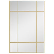 Rectangular Wall Mirror 90x60 cm with Metal Frame Decorative Mirror for Living Room Bedroom Entryway Gold