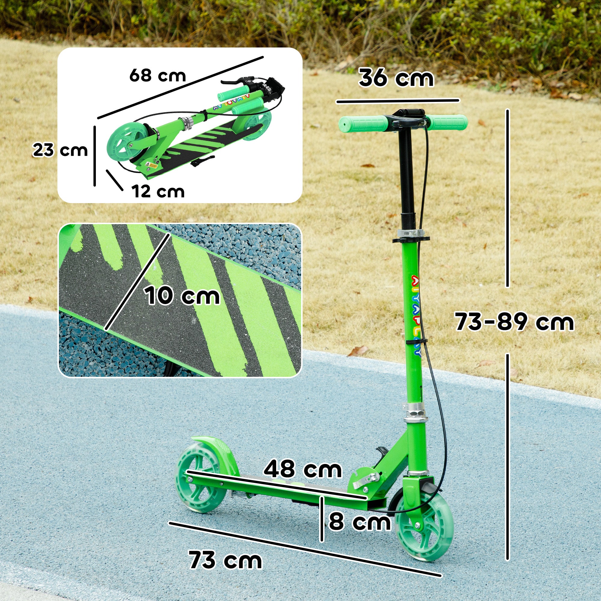 Kids Scooter with Light-Up Wheels, Brake, Foldable Children's Scooter Adjustable Height Scooter Kick Scooter for Kids Teens 3-8 Years Old City Scooter up to 50 kg