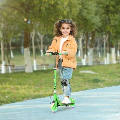 Kids Scooter with Light-Up Wheels, Brake, Foldable Children's Scooter Adjustable Height Scooter Kick Scooter for Kids Teens 3-8 Years Old City Scooter up to 50 kg