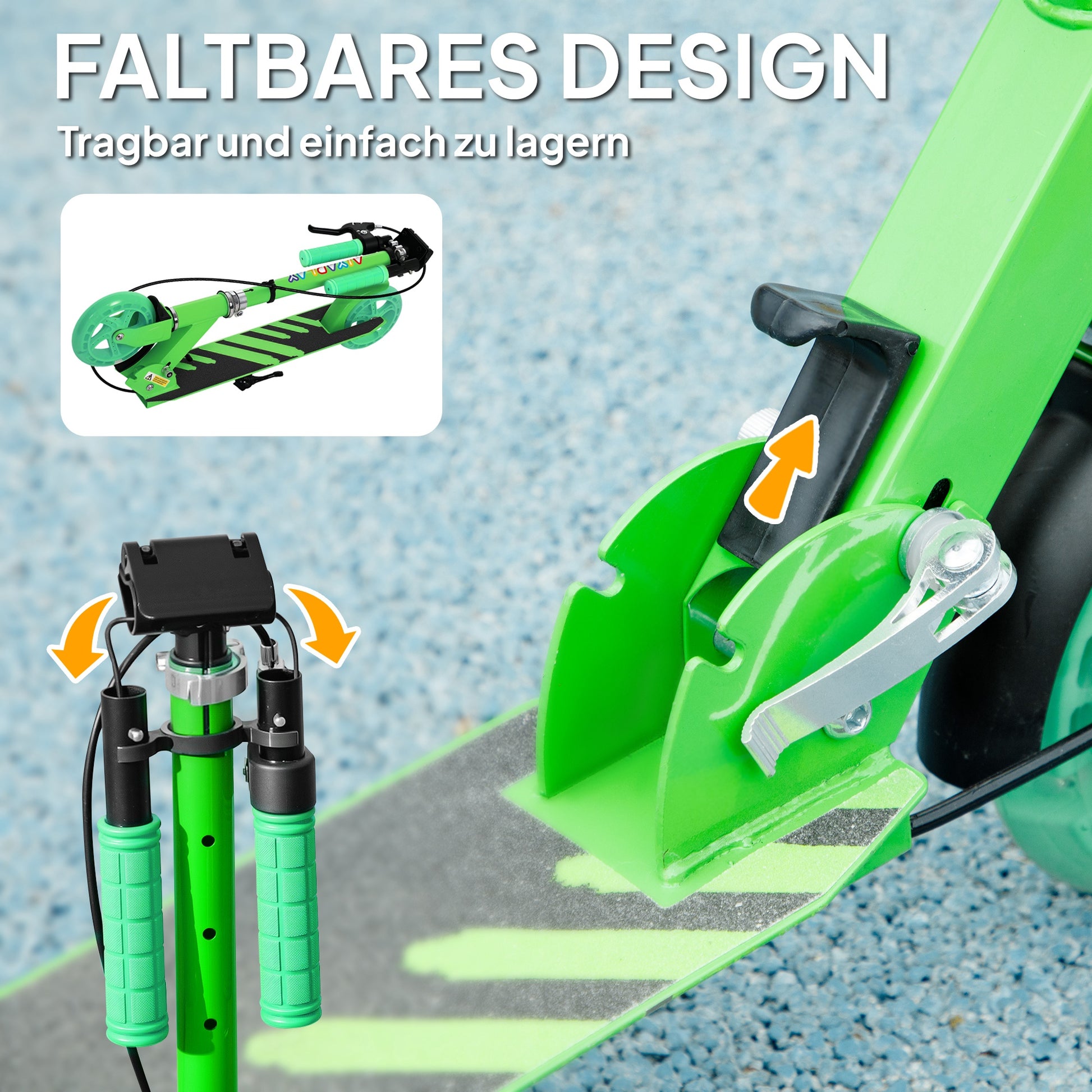 Kids Scooter with Light-Up Wheels, Brake, Foldable Children's Scooter Adjustable Height Scooter Kick Scooter for Kids Teens 3-8 Years Old City Scooter up to 50 kg