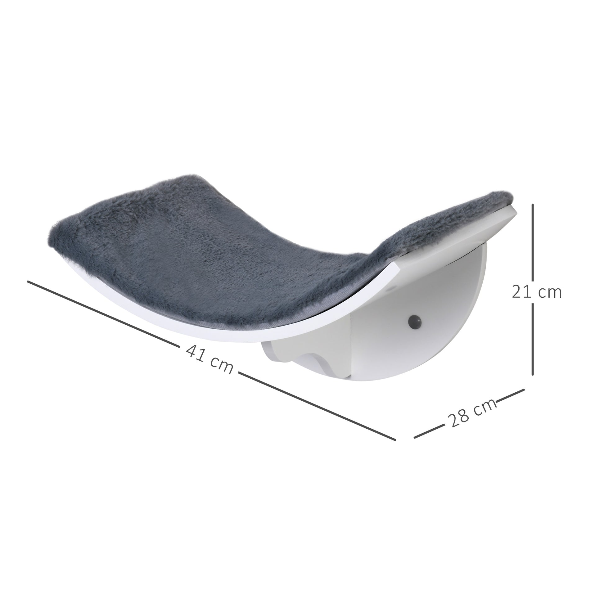 Cat Shelf Cat Wall Shelf Cat Bed Cat Shelf Wall Mount Plush Cover Gray 41 x 28 x 21 cm
