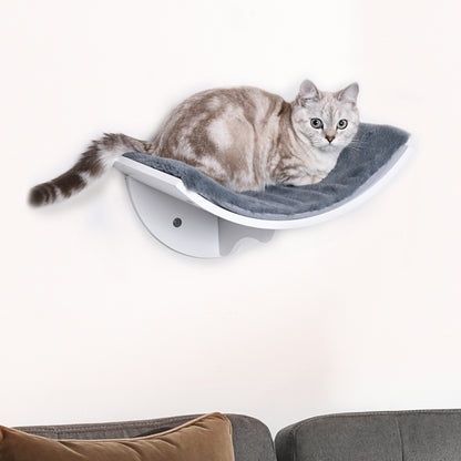 Cat Shelf Cat Wall Shelf Cat Bed Cat Shelf Wall Mount Plush Cover Gray 41 x 28 x 21 cm