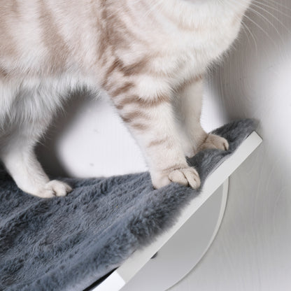 Cat Shelf Cat Wall Shelf Cat Bed Cat Shelf Wall Mount Plush Cover Gray 41 x 28 x 21 cm