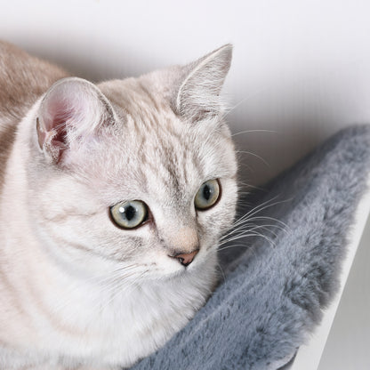 Cat Shelf Cat Wall Shelf Cat Bed Cat Shelf Wall Mount Plush Cover Gray 41 x 28 x 21 cm