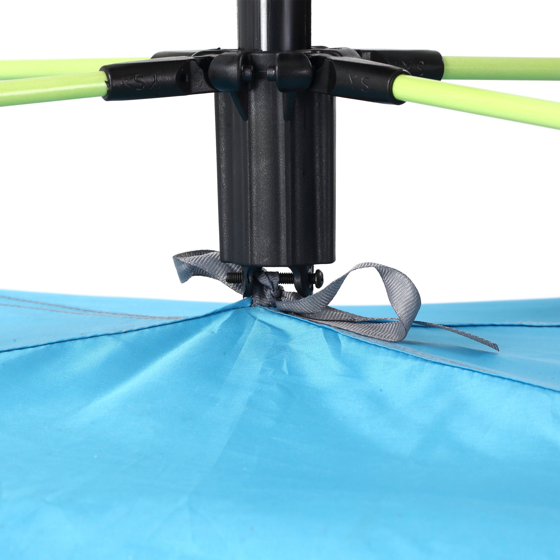 Beach Tent with Retractable Windows and Zipper Door, Instant Polyester and Fiberglass Tent, 220x173x120 cm, Light Blue and Yellow