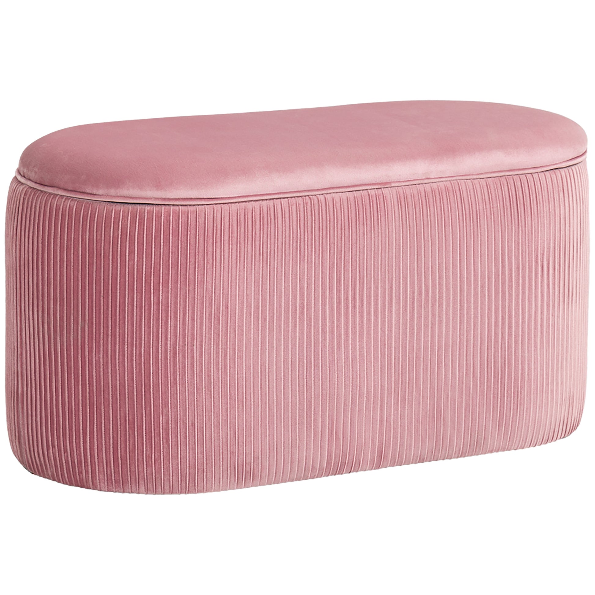 Upholstered Bench with Storage Chest for Living Room French Style Velvet Elegant Pink 81 x 40 x 41 cm