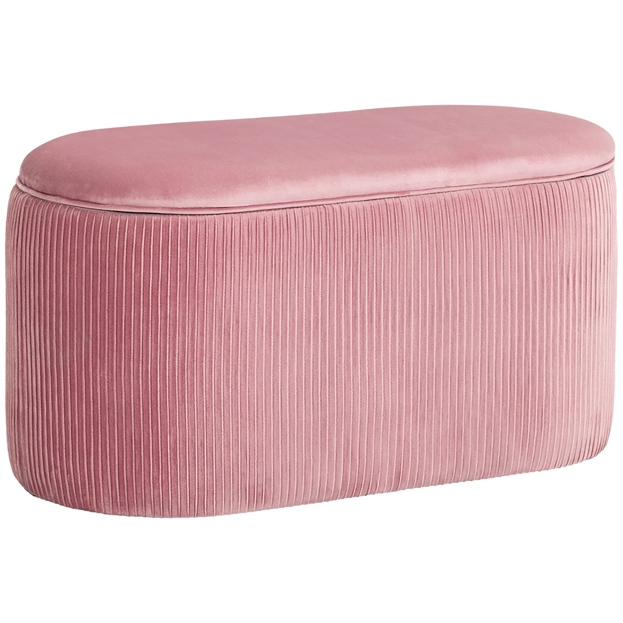 Upholstered Bench with Storage Chest for Living Room French Style Velvet Elegant Pink 81 x 40 x 41 cm