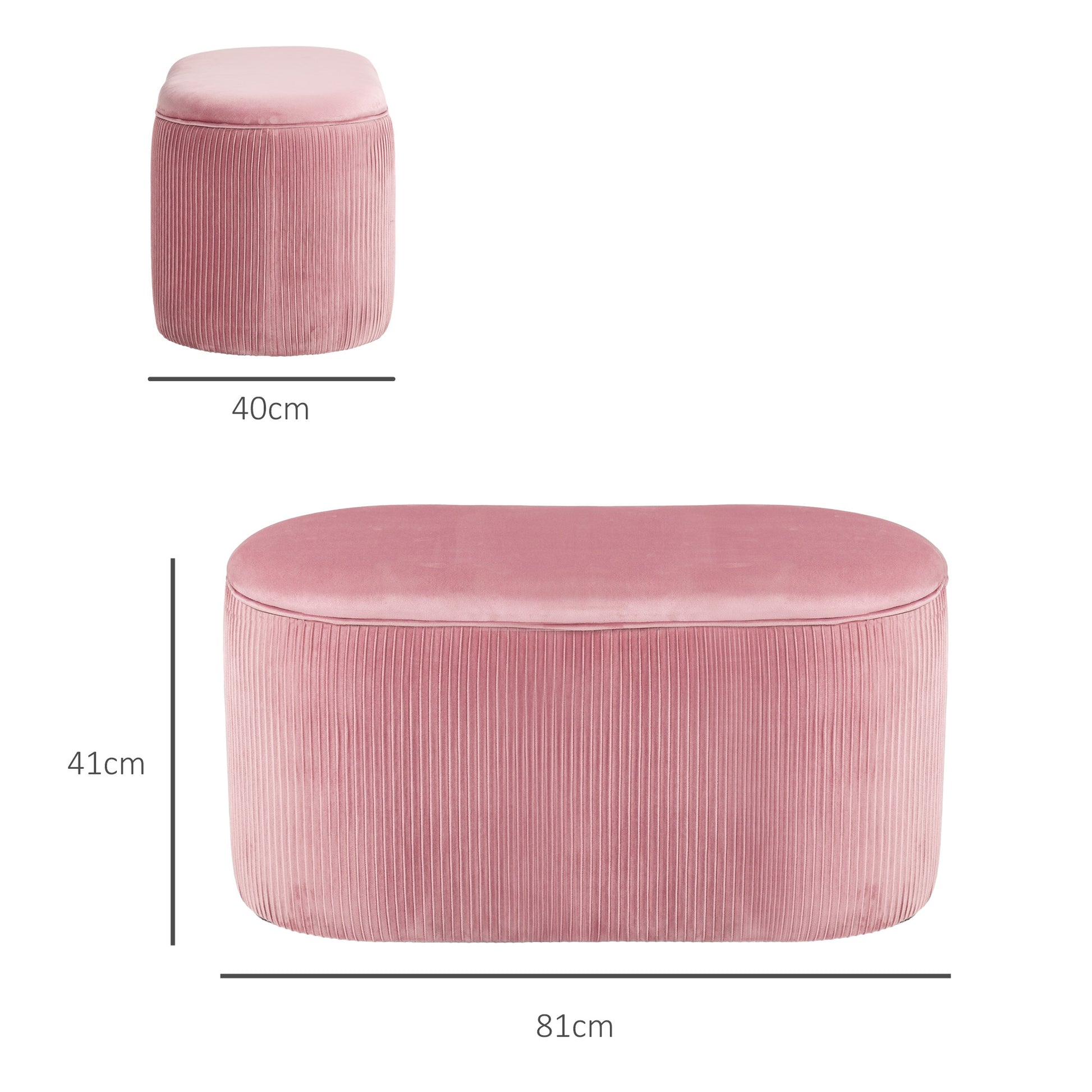 Upholstered Bench with Storage Chest for Living Room French Style Velvet Elegant Pink 81 x 40 x 41 cm
