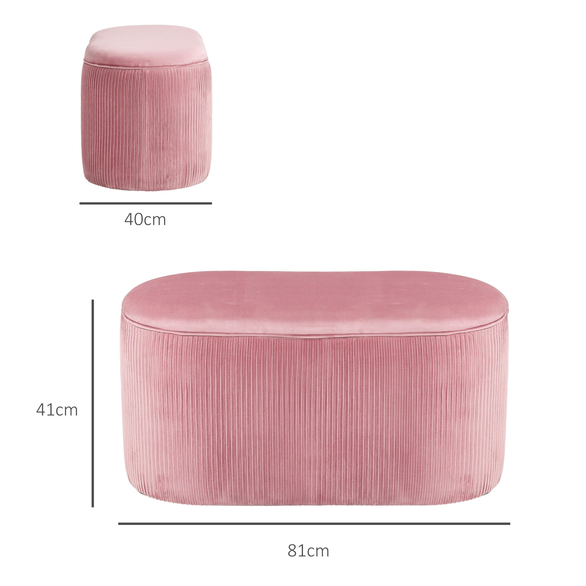 Upholstered Bench with Storage Chest for Living Room French Style Velvet Elegant Pink 81 x 40 x 41 cm