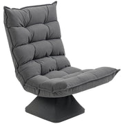 Floor Chair Floor Sofa with Adjustable Backrest, Swivel Meditation Chair with Base, Padded Recliner, Lazy Sofa for Living Room, Office, Gray