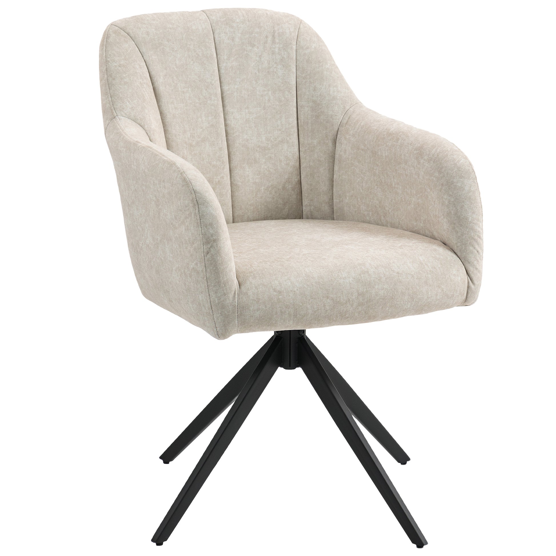 Chair Living Room Swivel Lounge Chair Tufted Upholstered Recliner with Steel Legs, Velvet-Look Upholstered Dining Chair Makeup Chair for Bedroom Beige