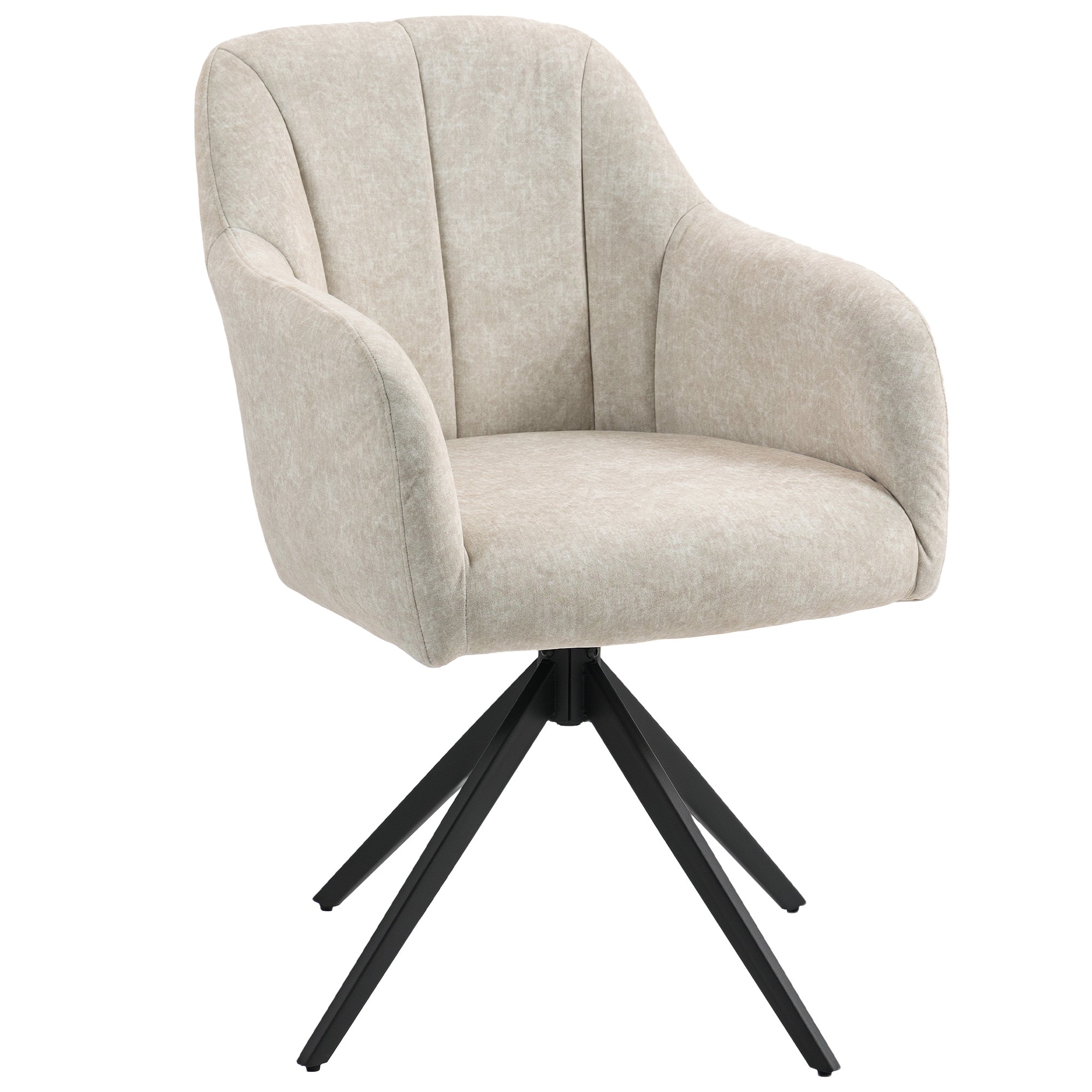 Chair Living Room Swivel Lounge Chair Tufted Upholstered Recliner with Steel Legs, Velvet-Look Upholstered Dining Chair Makeup Chair for Bedroom Beige