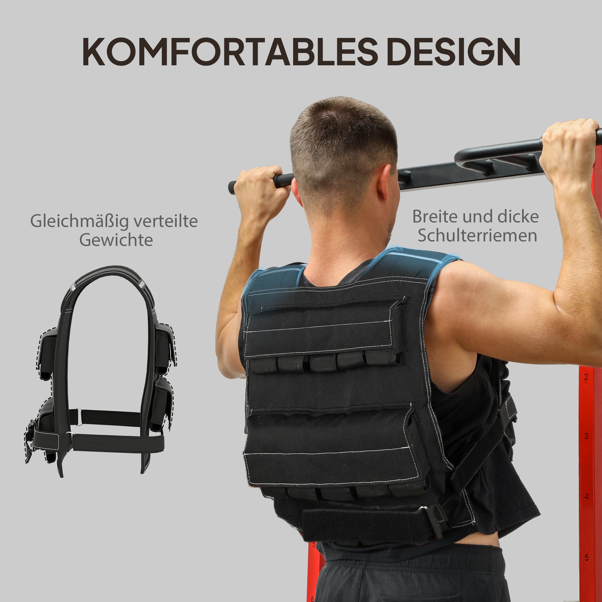 SPORTNOW Weighted Vest 20 KG Adjustable Training Vest with Removable Weights Reflective Stripes Running Vest for Women Men Muscle Building Strength Training, Running, Fitness, Cross Training