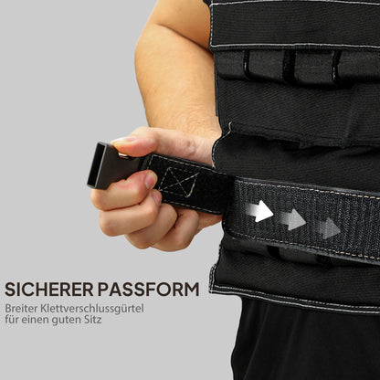 SPORTNOW Weighted Vest 20 KG Adjustable Training Vest with Removable Weights Reflective Stripes Running Vest for Women Men Muscle Building Strength Training, Running, Fitness, Cross Training