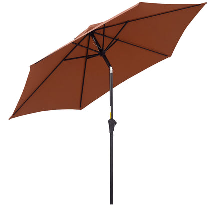Cantilever Umbrella Garden Parasol Market Umbrella with Hand Crank Alu 180/m² Polyester Steel Coffee Ø2.6 x 2.35 m