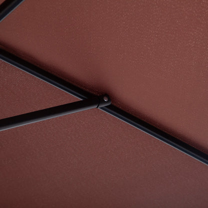 Cantilever Umbrella Garden Parasol Market Umbrella with Hand Crank Alu 180/m² Polyester Steel Coffee Ø2.6 x 2.35 m