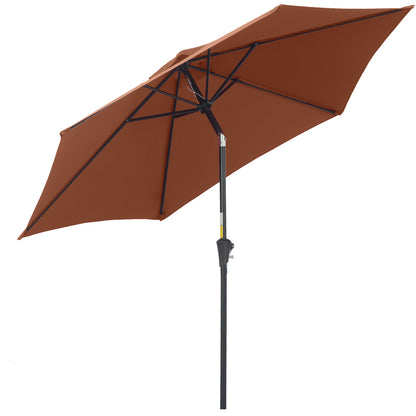 Cantilever Umbrella Garden Parasol Market Umbrella with Hand Crank Alu 180/m² Polyester Steel Coffee Ø2.6 x 2.35 m