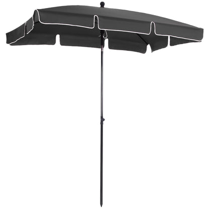 Sunshade Beach Parasol Garden Parasol Umbrella Balcony Parasol Sun Protection Adjustable Gray