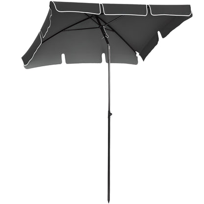 Sunshade Beach Parasol Garden Parasol Umbrella Balcony Parasol Sun Protection Adjustable Gray