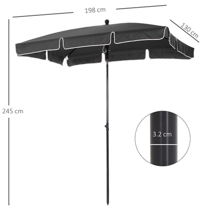 Sunshade Beach Parasol Garden Parasol Umbrella Balcony Parasol Sun Protection Adjustable Gray