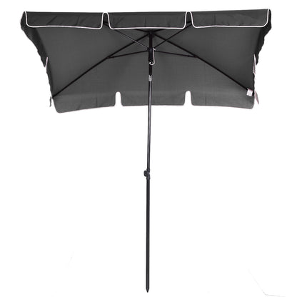 Sunshade Beach Parasol Garden Parasol Umbrella Balcony Parasol Sun Protection Adjustable Gray