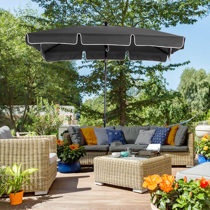 Sunshade Beach Parasol Garden Parasol Umbrella Balcony Parasol Sun Protection Adjustable Gray