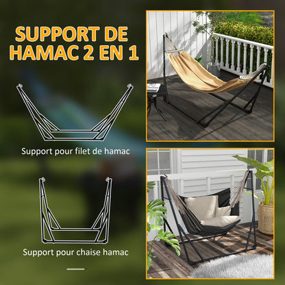Foldable Steel Hammock Stand, 2-in-1 Support for Hammock or Hanging Chair, Includes Carrying Bag, dim. 263L x 89W x 100H cm