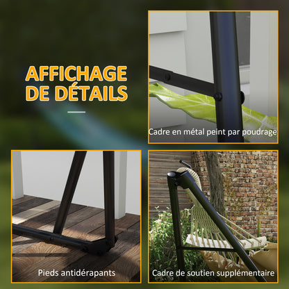 Foldable Steel Hammock Stand, 2-in-1 Support for Hammock or Hanging Chair, Includes Carrying Bag, dim. 263L x 89W x 100H cm