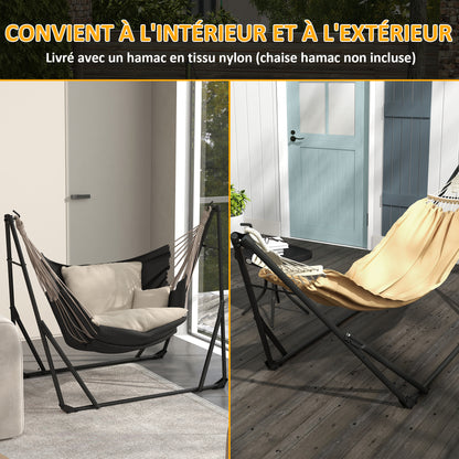Foldable Steel Hammock Stand, 2-in-1 Support for Hammock or Hanging Chair, Includes Carrying Bag, dim. 263L x 89W x 100H cm