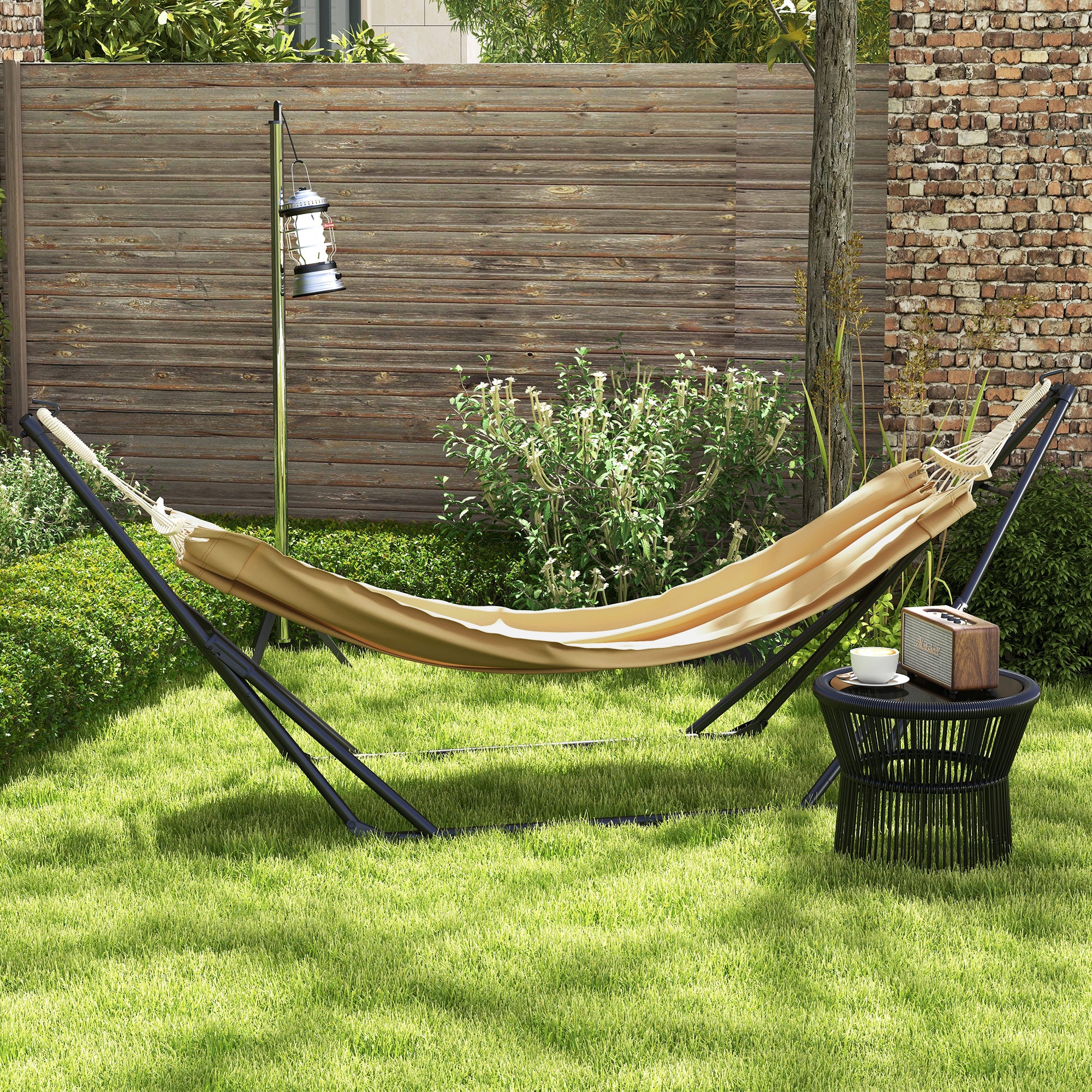 Foldable Steel Hammock Stand, 2-in-1 Support for Hammock or Hanging Chair, Includes Carrying Bag, dim. 263L x 89W x 100H cm