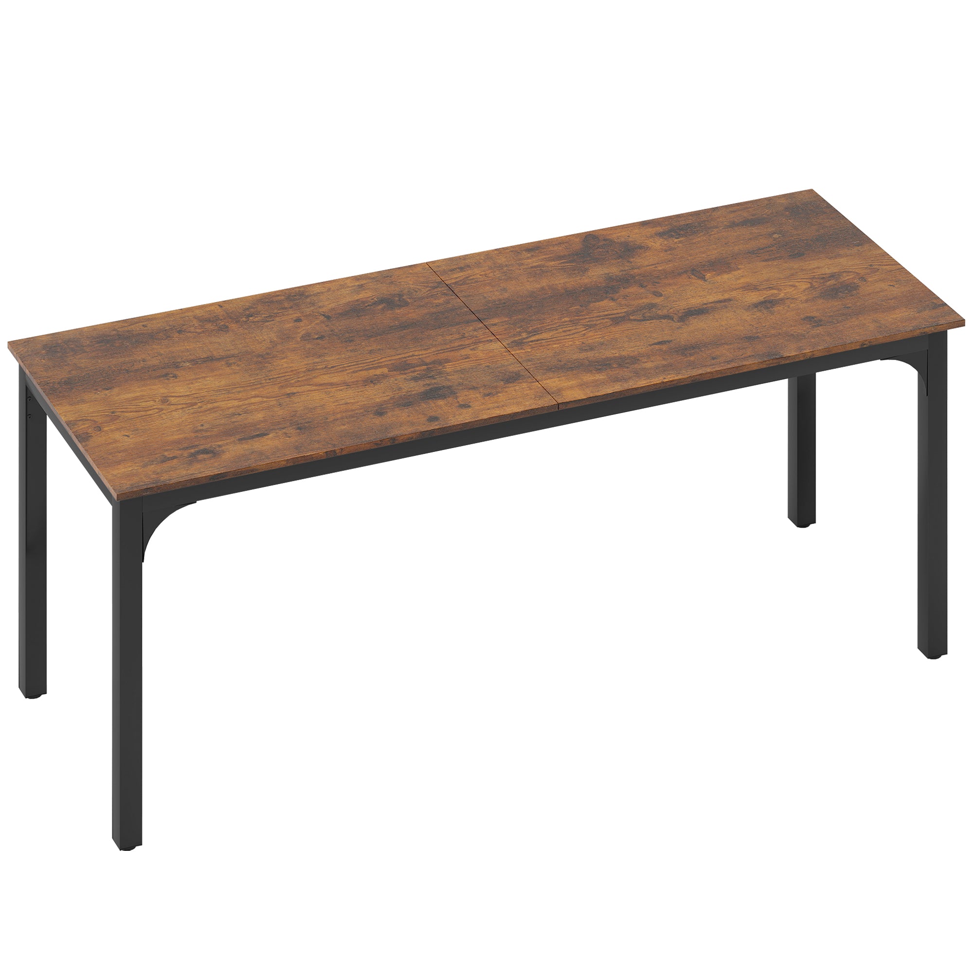 Computer Desk — Industrial-Style Steel Frame for Home Office/Bedroom, 200 x 60 x 75 cm (78.7 x 23.6 x 29.5 in), Rustic Brown