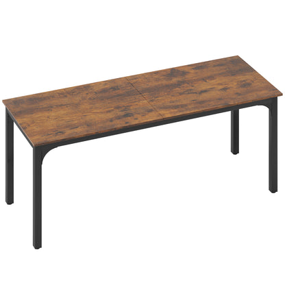 Computer Desk — Industrial-Style Steel Frame for Home Office/Bedroom, 200 x 60 x 75 cm (78.7 x 23.6 x 29.5 in), Rustic Brown