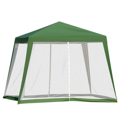 Garden Pavilion Gazebo Party Tent Weatherproof Tent with Mosquito Net Metal + Polyester Green 3 x 3 m