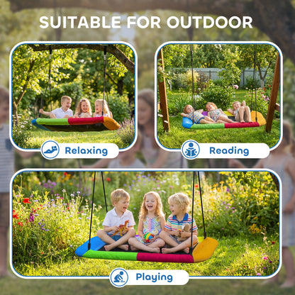 Adjustable Nest Swing 148 x 77 cm (58.3 x 30.3 in) – Up to 300 kg (661 lb) | Garden Hanging Swing with Adjustable Ropes, for Ages 3–8, Indoor & Outdoor, Multicolor