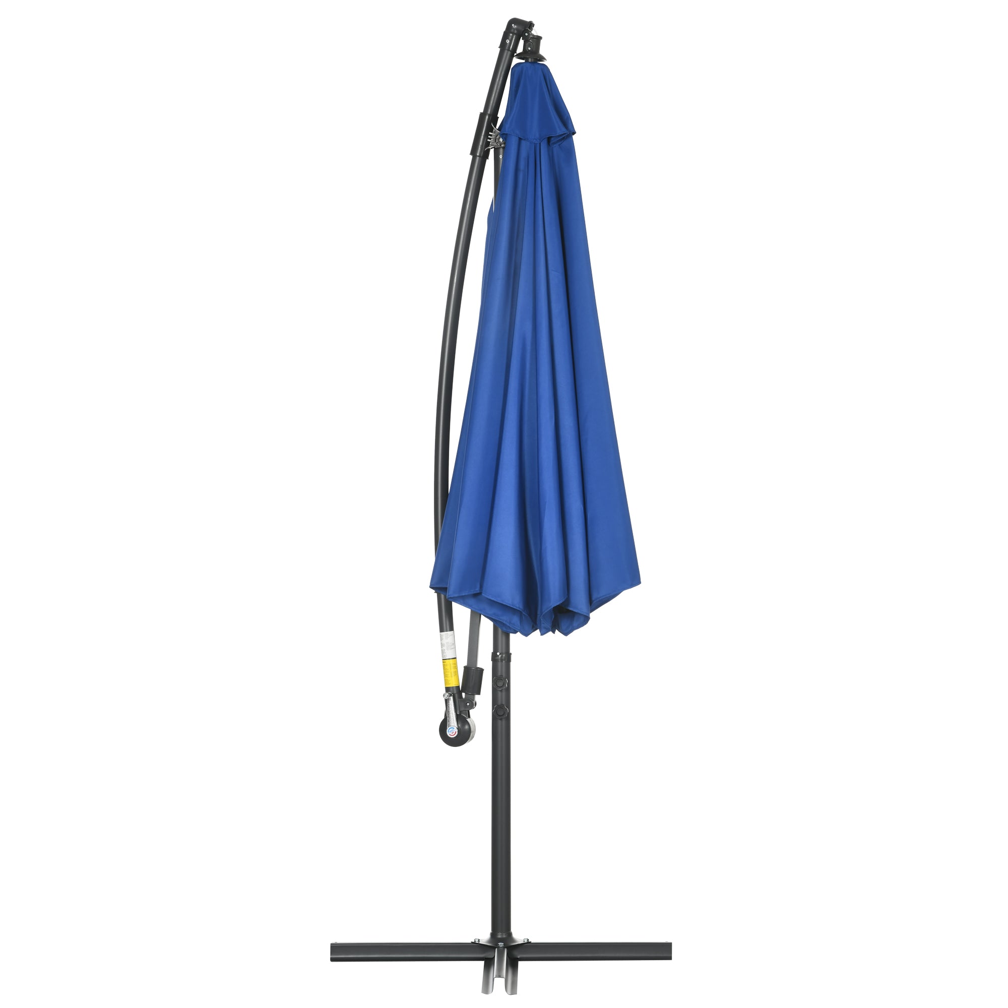 Offset Octagonal Foldable 3m Diameter Garden Umbrella with Cross Base in Blue