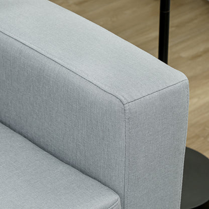 3 Seater Sofa Three-Seater Fabric Sofa with Cushions Armrest Linen Look for Bedroom 200 x 82 x 78 cm Light Gray
