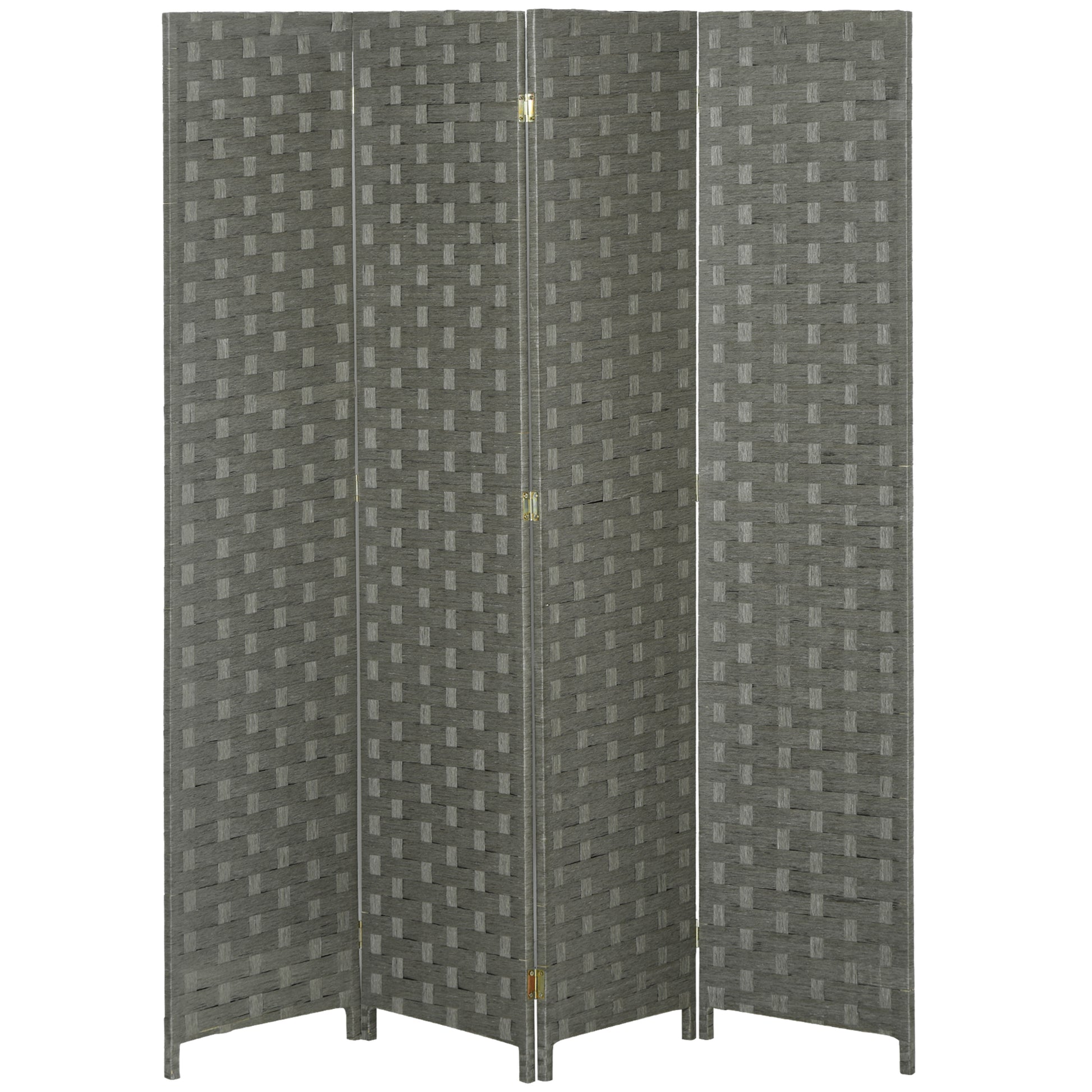 Indoor Wooden 4-Panel Room Divider Separator Screen, dimensions 159.5L x 169.5H x 1.6D cm
