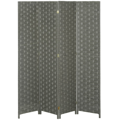 Indoor Wooden 4-Panel Room Divider Separator Screen, dimensions 159.5L x 169.5H x 1.6D cm