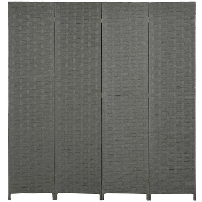 Indoor Wooden 4-Panel Room Divider Separator Screen, dimensions 159.5L x 169.5H x 1.6D cm