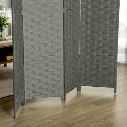 Indoor Wooden 4-Panel Room Divider Separator Screen, dimensions 159.5L x 169.5H x 1.6D cm